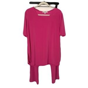 Sympli Womens 12/14 Pink Short Sleeve Top & Matching Stretch Knit Pull-On Pants